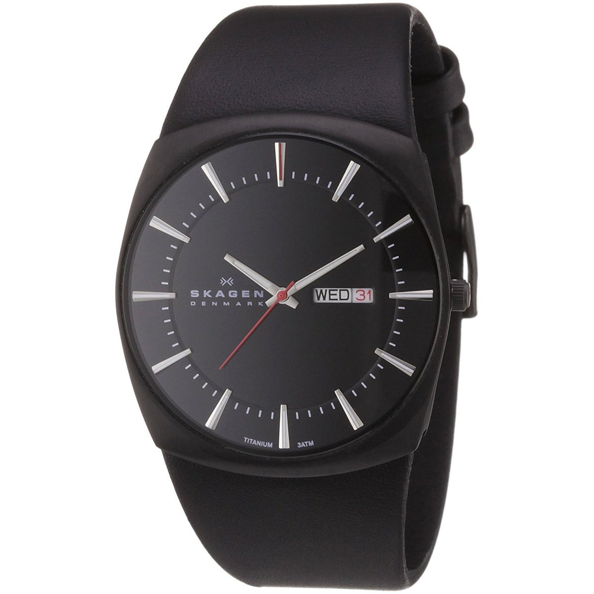 Skagen Men's 696XLTBLB Black Leather Watch