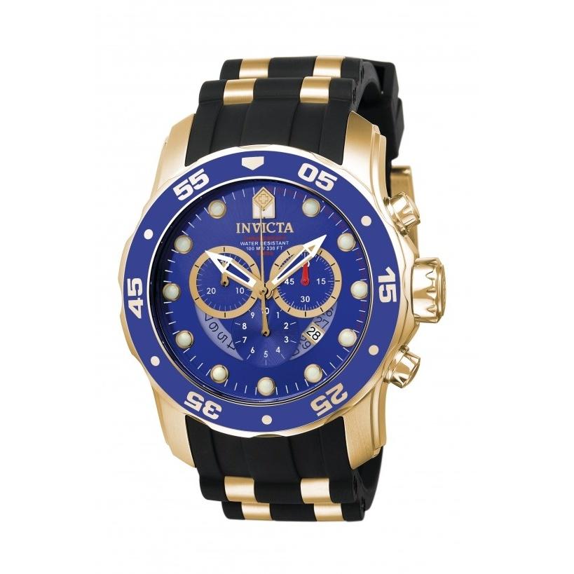 Invicta Men&#39;s 6983 Pro Diver Scuba Black and Gold-Tone Inserts Polyurethane and Stainless Steel Watch