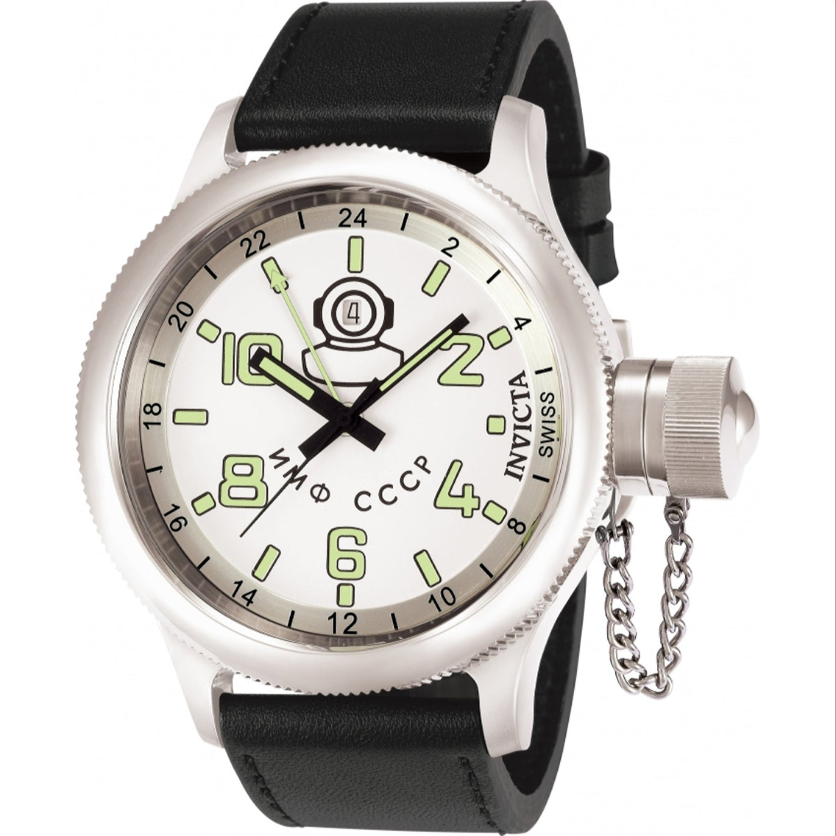 Invicta Men's 7003 Russian Diver Black Leather Watch