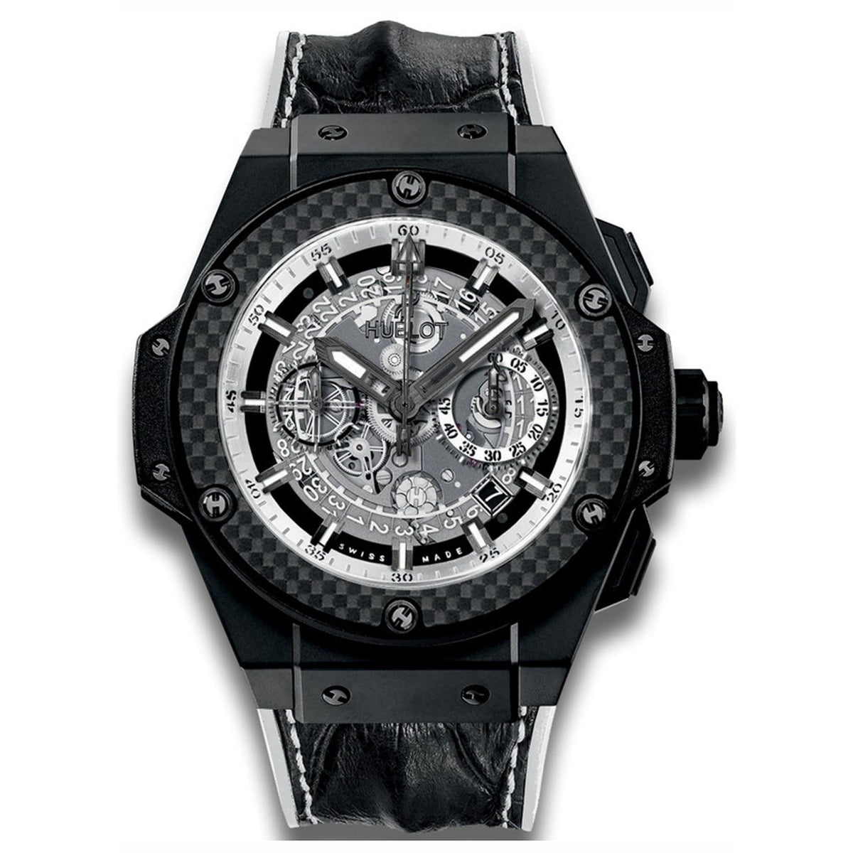 Hublot Men's 701.CQ.0112.HR King Power Chronograph Black Rubber, Leather Watch
