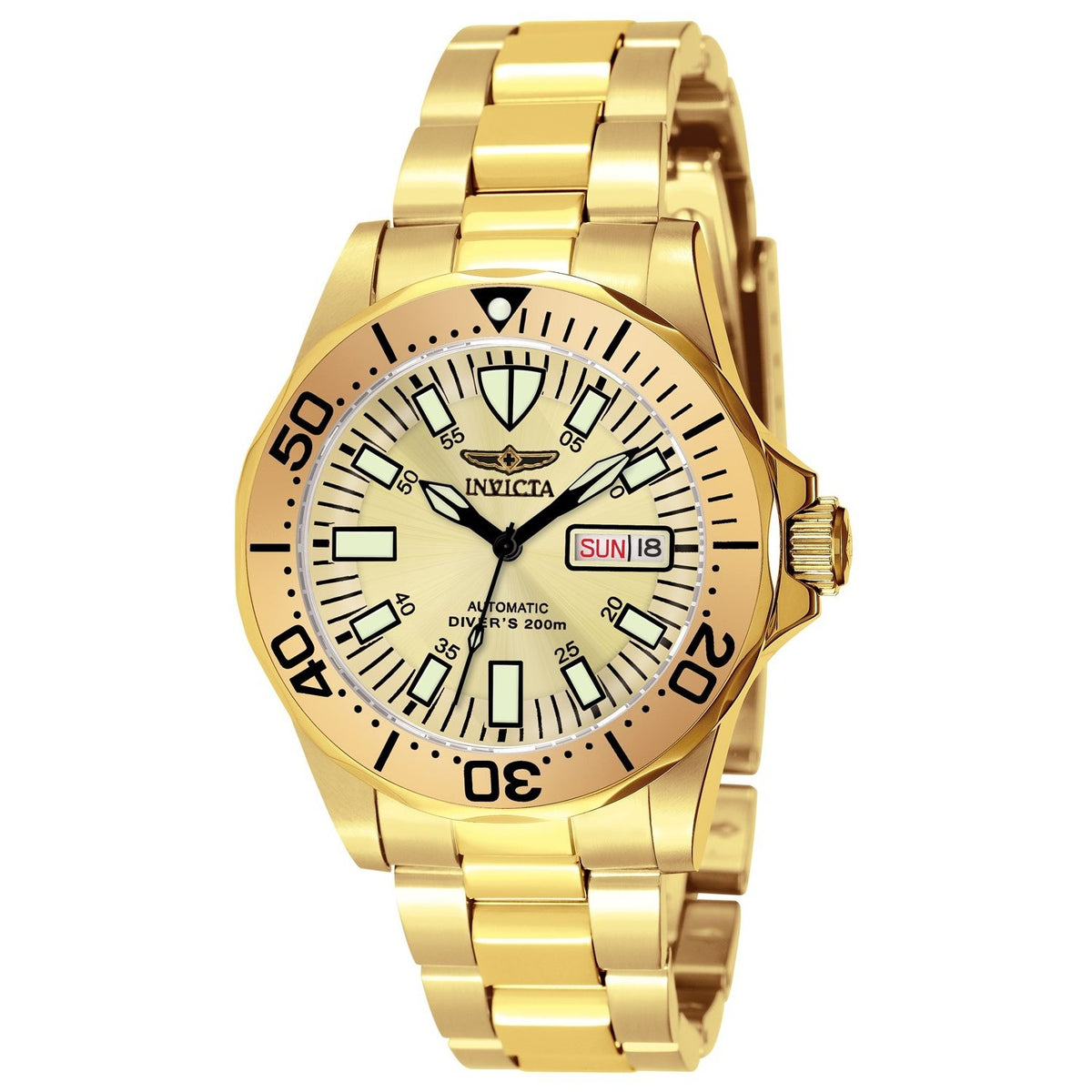 Invicta Men&#39;s 7047 Signature Automatic Gold-Tone Stainless Steel Watch