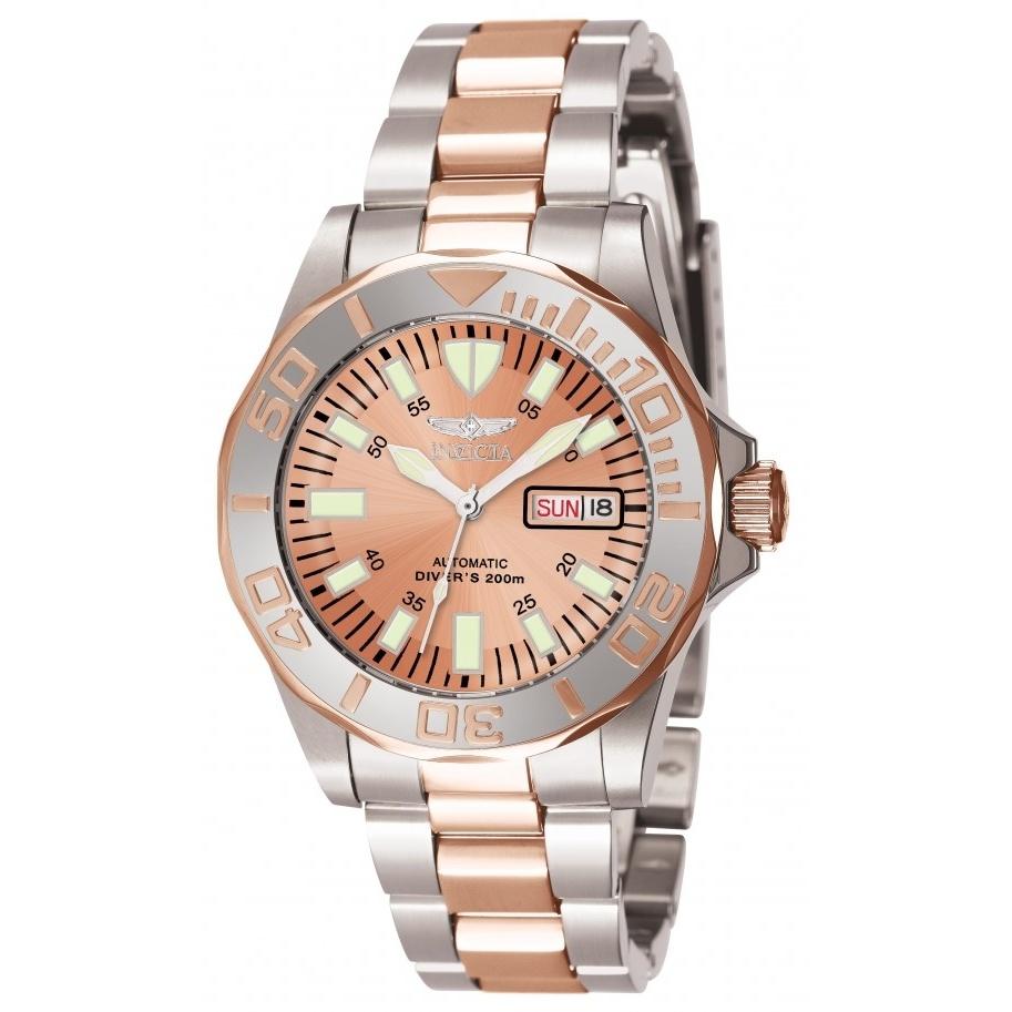 Invicta Men&#39;s 7049 Signature Rose-Tone and Silver Stainless Steel Watch