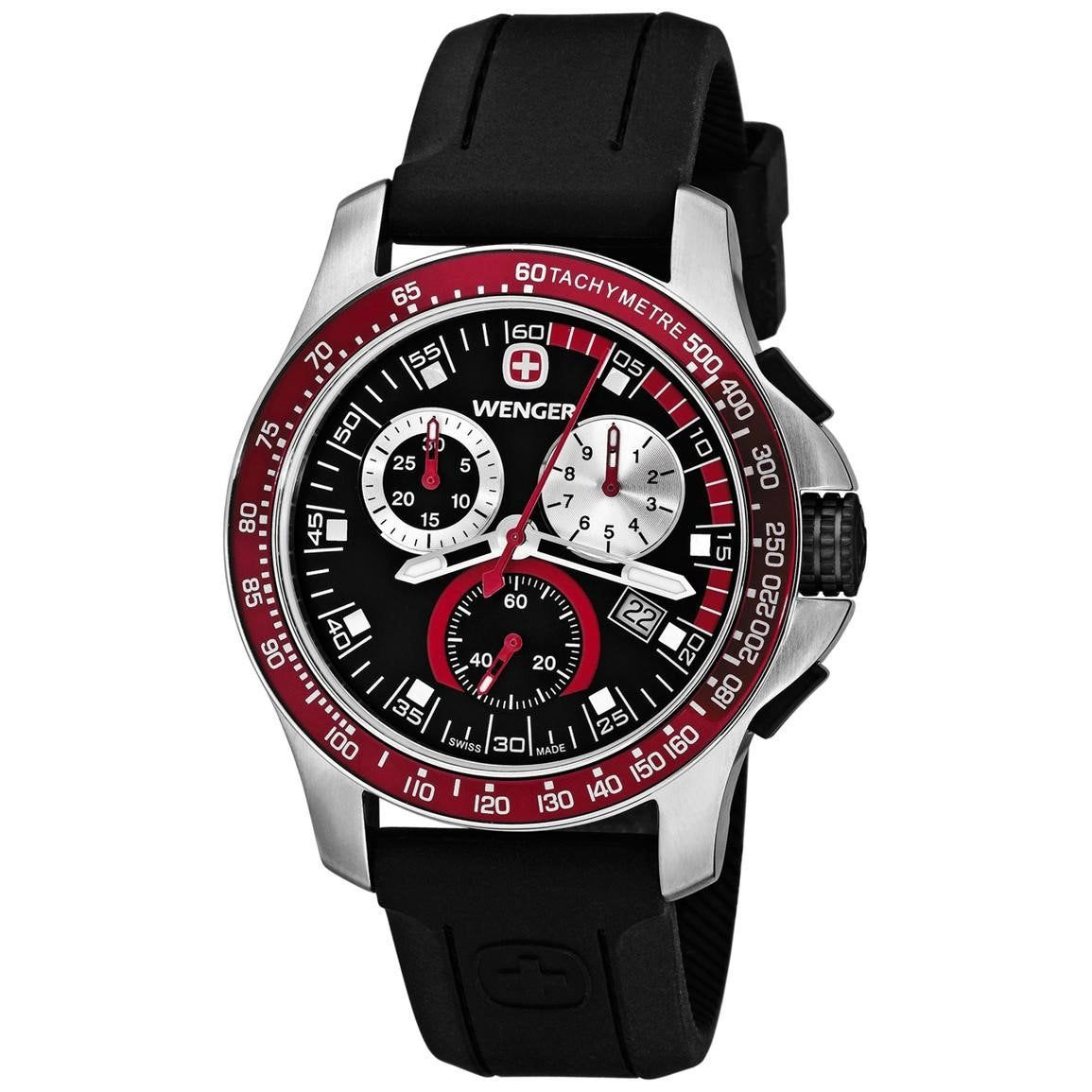 Wenger Men&#39;s 70789 Battalion Chronograph Black Rubber Watch
