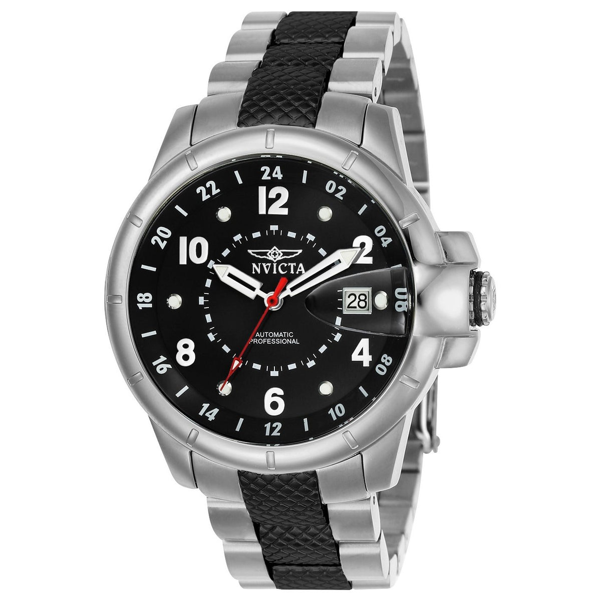 Invicta Men&#39;s 7091S Signature Automatic Black and Silver Stainless Steel Watch