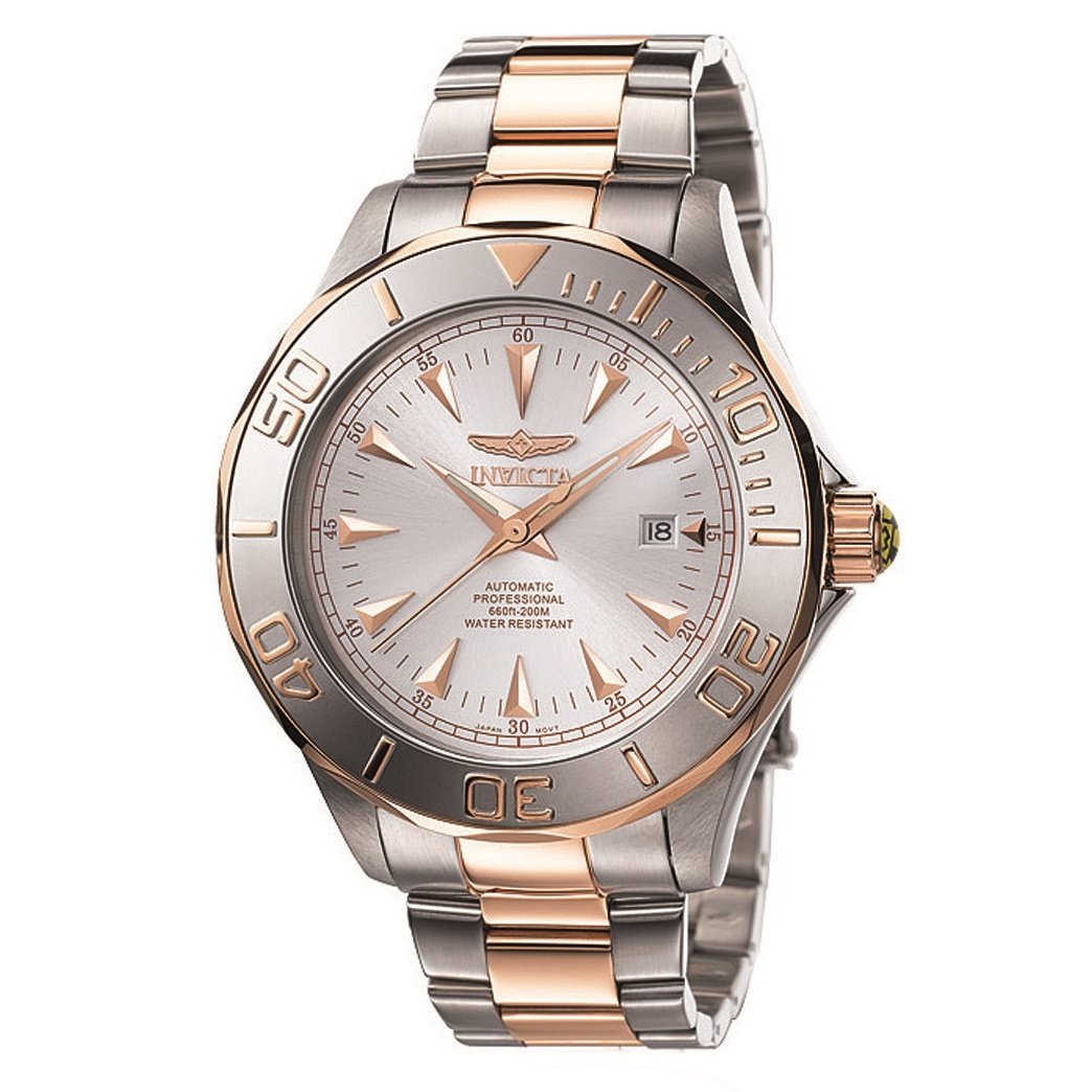 Invicta Men&#39;s 7112 Signature Rose-Tone and Silver Stainless Steel Watch