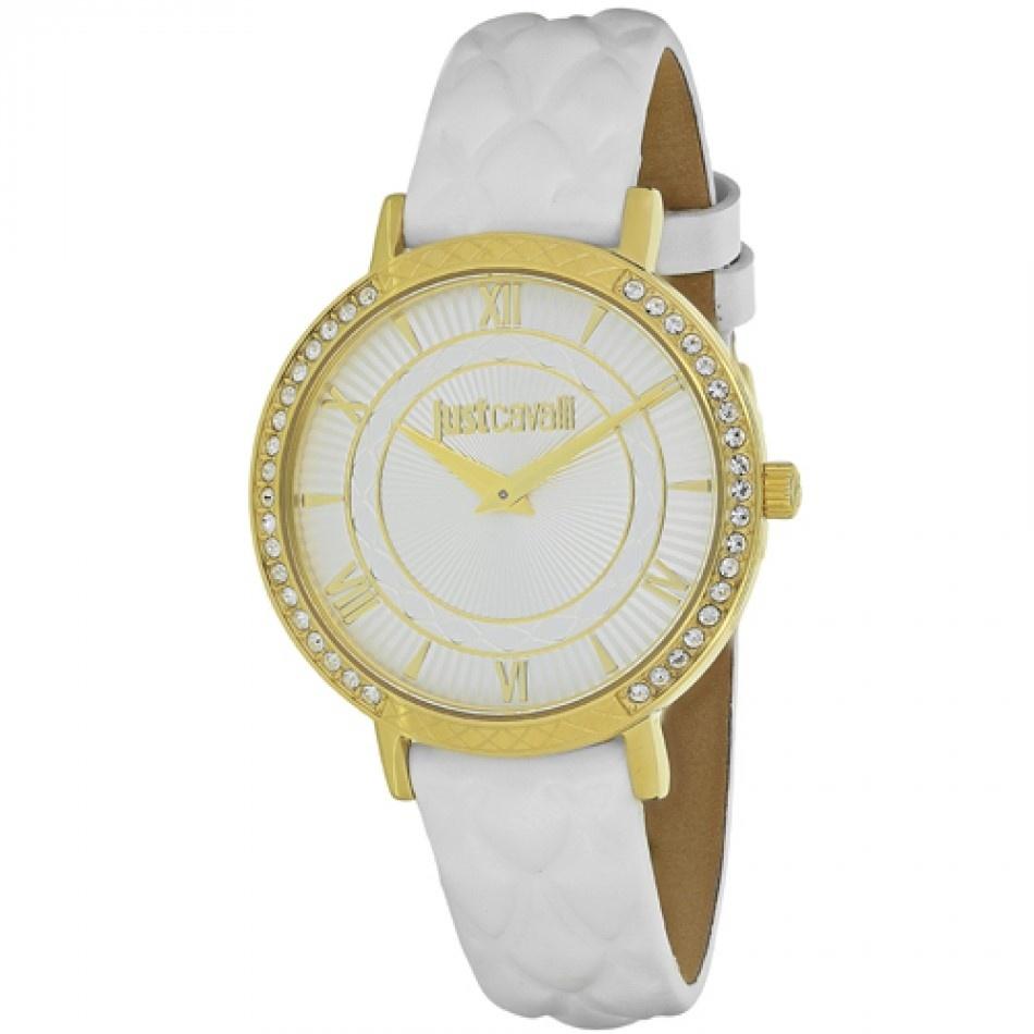 Just Cavalli Women&#39;s 7251527503 JC Hour White Leather Watch