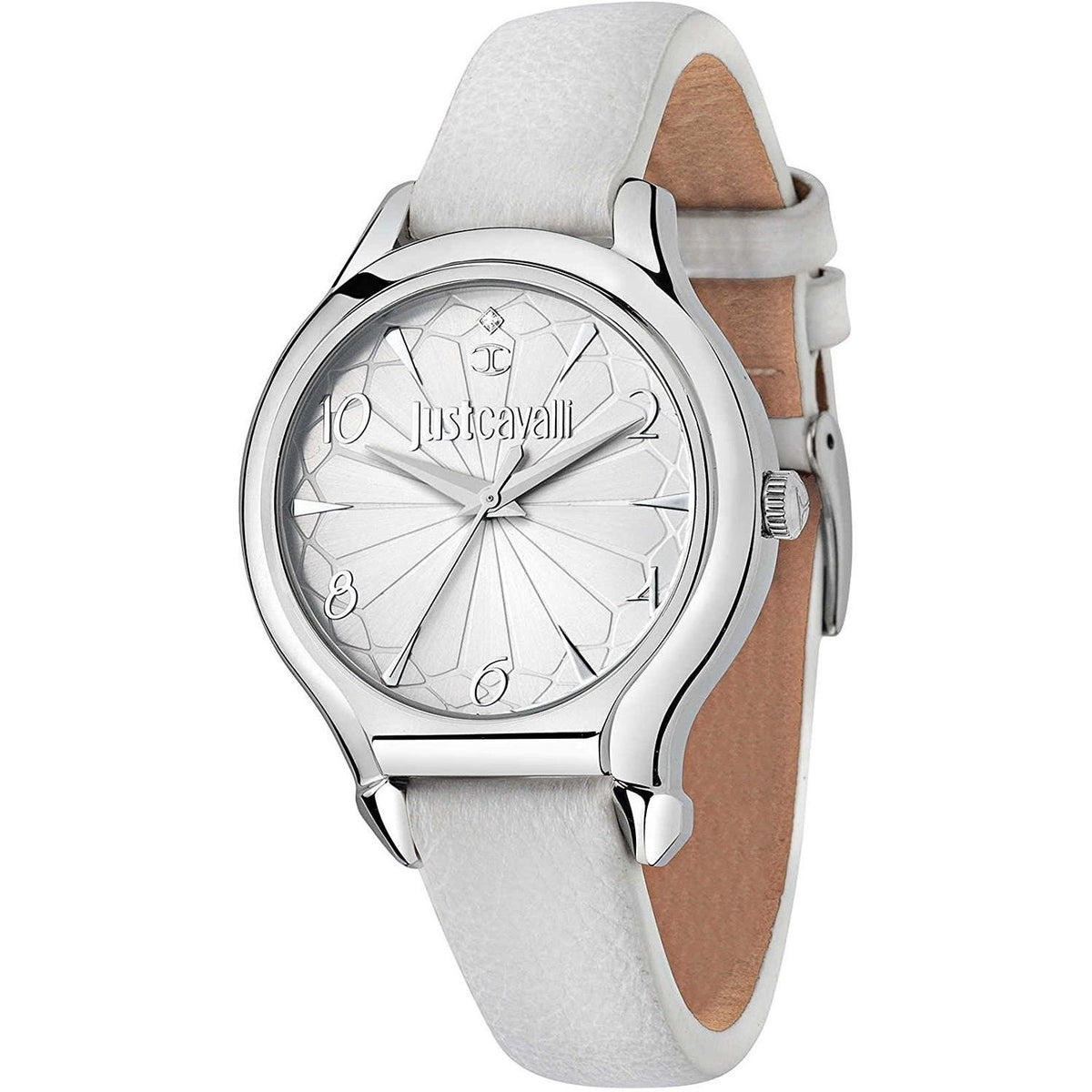 Just Cavalli Women&#39;s 7251533504 Hook J White Leather Watch