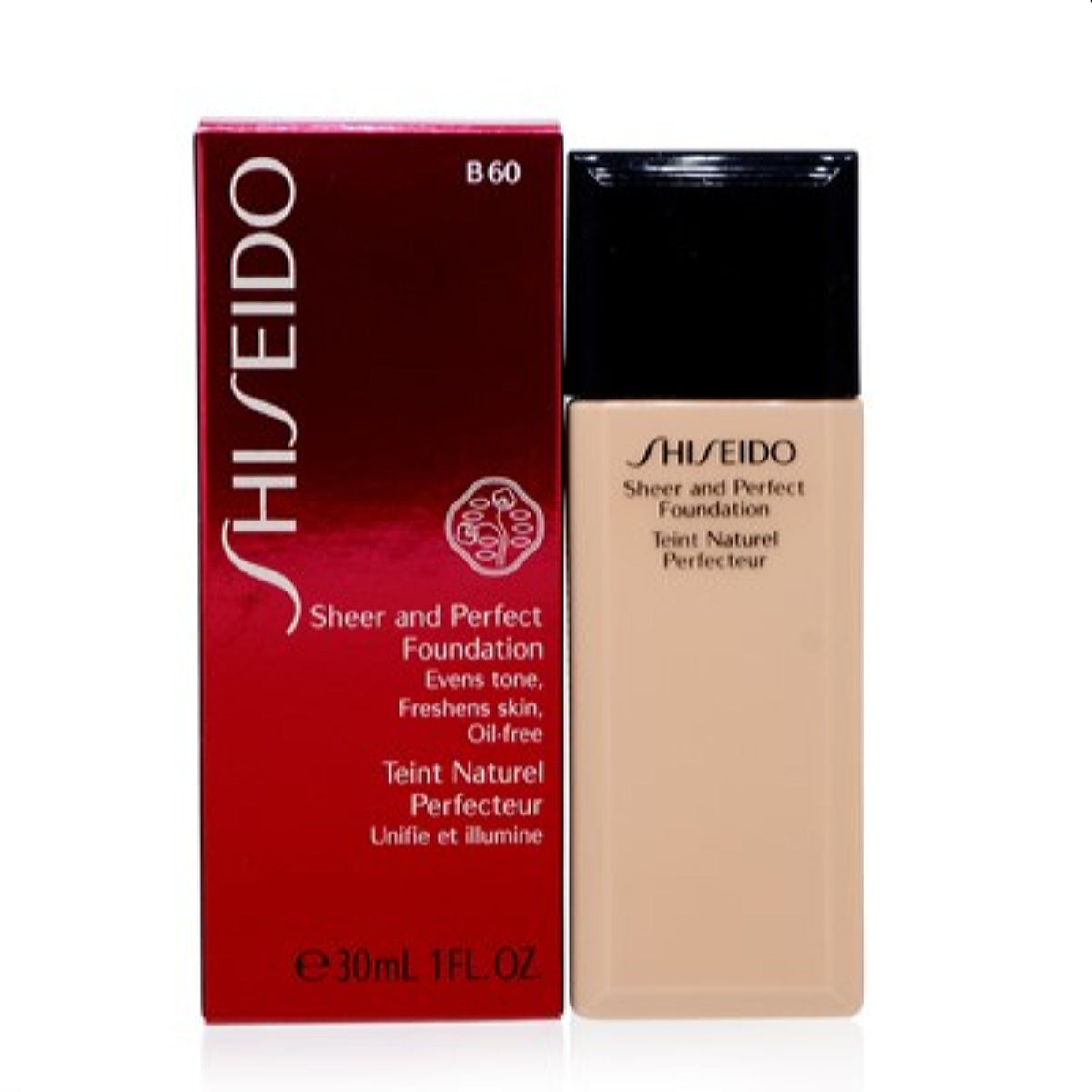 Shiseido Sheer And Perfect Liquid Foundation (Natural Deep Beige B60) 1.0 Oz  11050