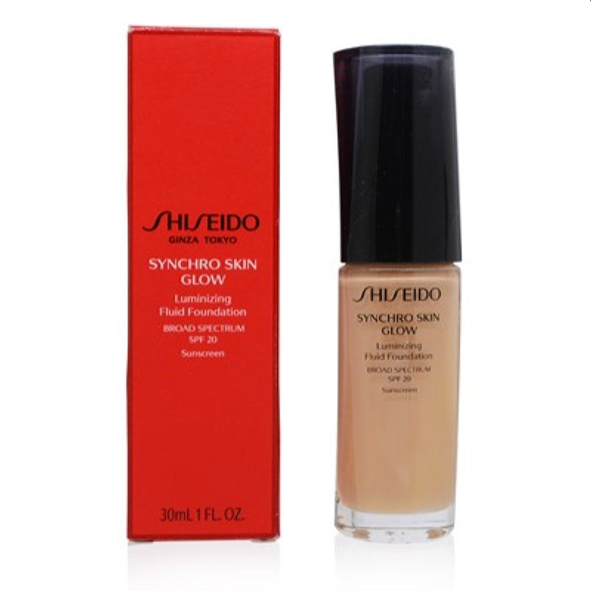 Shiseido Synchro Skin Glow Luminizing Liquid Foundation Spf 20 (4) Golden 1.0 Oz  