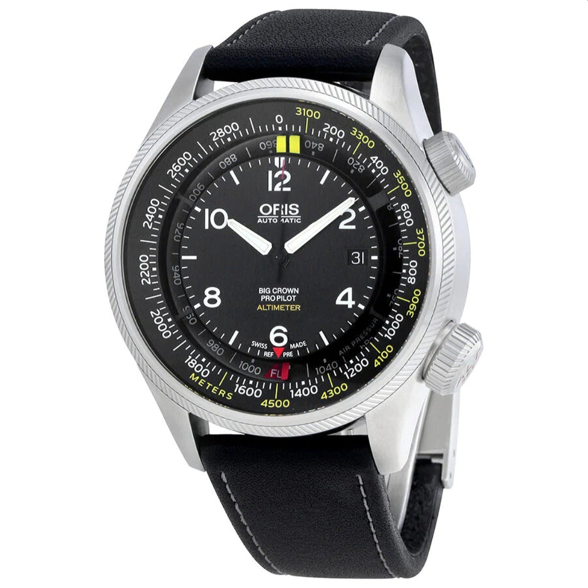 Oris  Men's 733-7705-4164LS Big Crown Altimeter Black Leather Watch
