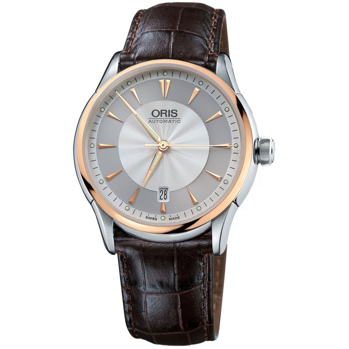Oris Men&#39;s 73375916351LS Artelier Date Brown Leather Watch