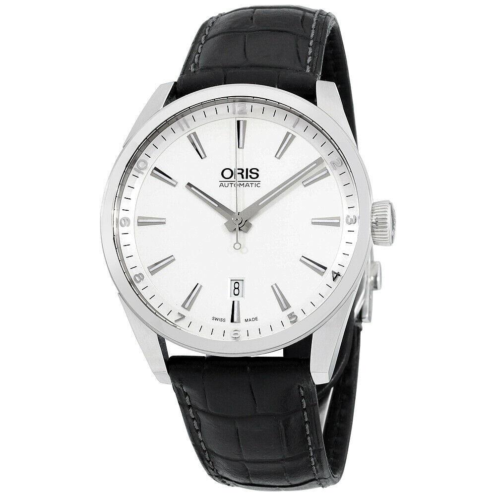 Oris Men's 73376424051LSBLK Artix Date Black Leather Watch