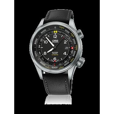 Oris Men&#39;s 73377054134LSBLK Big Crown ProPilot Black Leather Watch