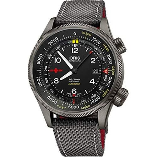Oris Men&#39;s 73377054234TSGRY Big Crown ProPilot Grey Canvas Watch