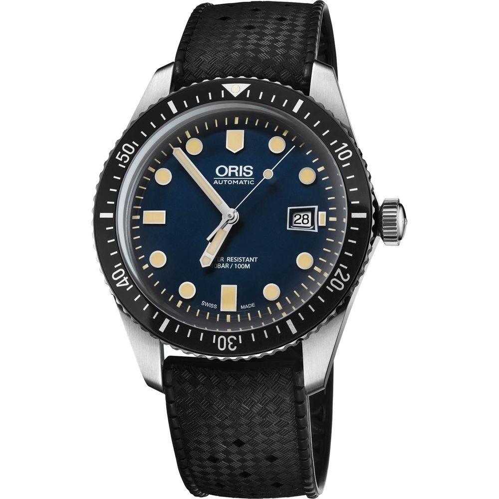 Oris Men&#39;s 73377204055RSBLK Divers Sixty-Five Black Silicone Watch