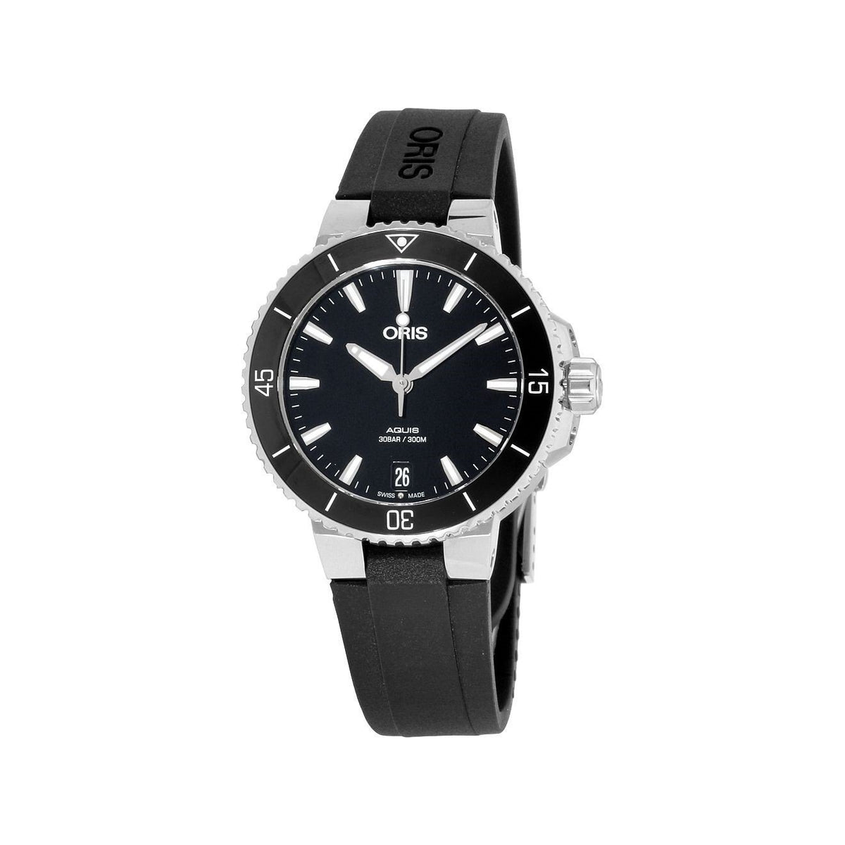 Oris Women's 73377314154RS Aquis Black Silicone Watch