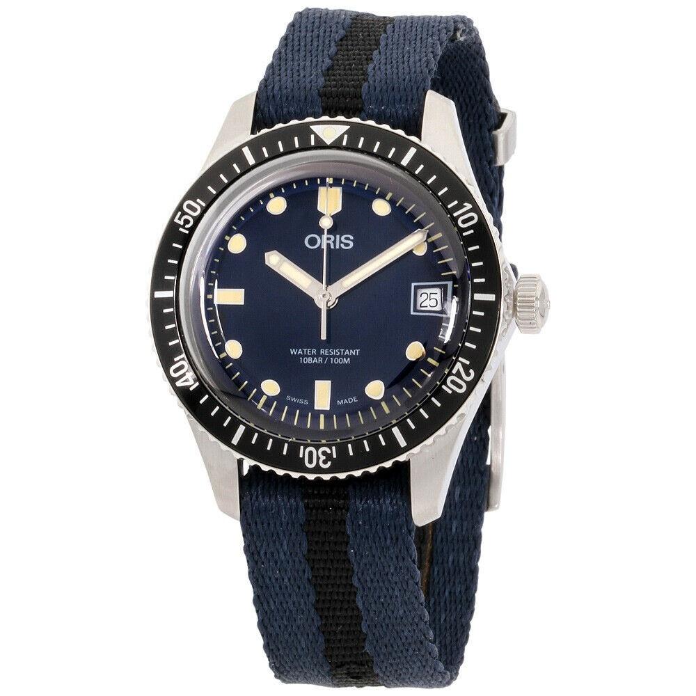 Oris Men's 73377474055TS Divers Sixty-Five Two-Tone Canvas Watch