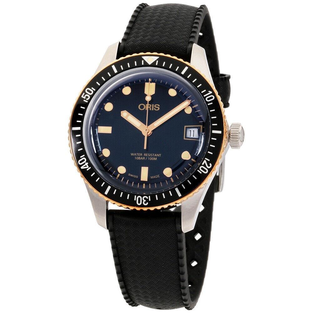 Oris Men&#39;s 73377474354RS Divers Sixty-Five Black Silicone Watch