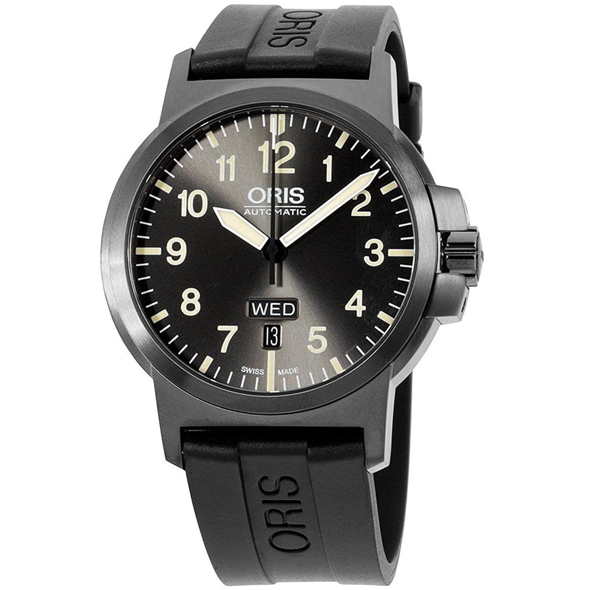 Oris Men&#39;s 73576414263RS BC3 Black Silicone Watch