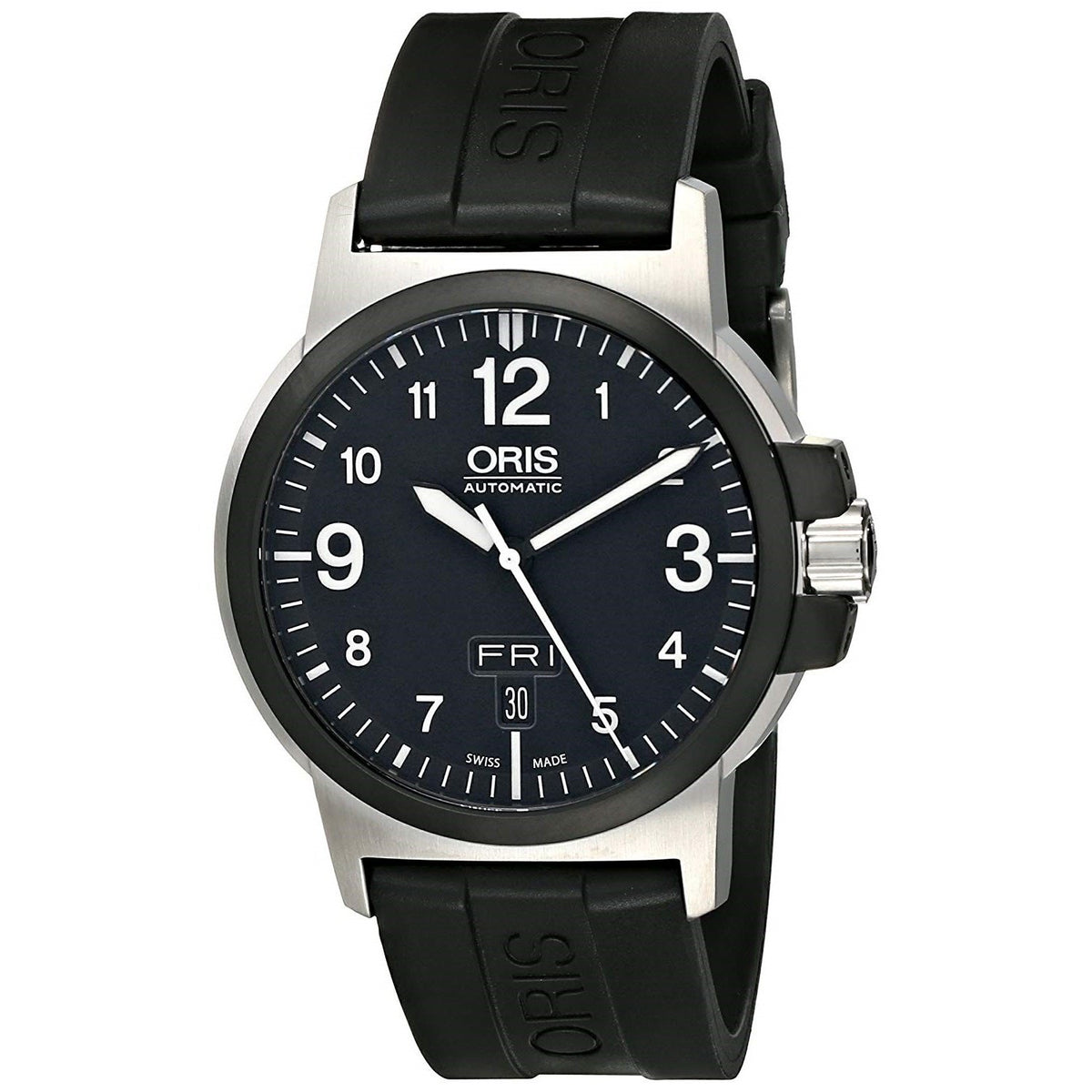 Oris Men&#39;s 73576414364RS BC3 Black Silicone Watch