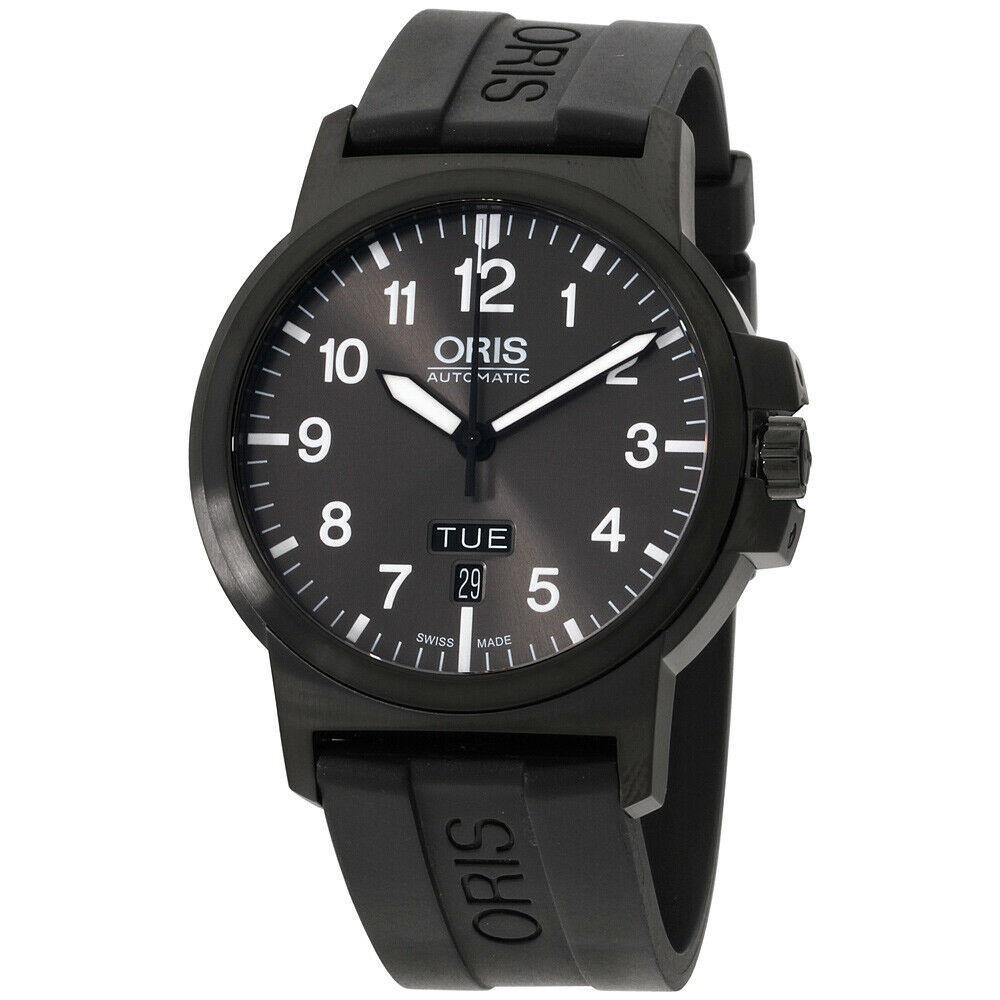 Oris Men&#39;s 73576414733RSBLK BC3 Black Silicone Watch