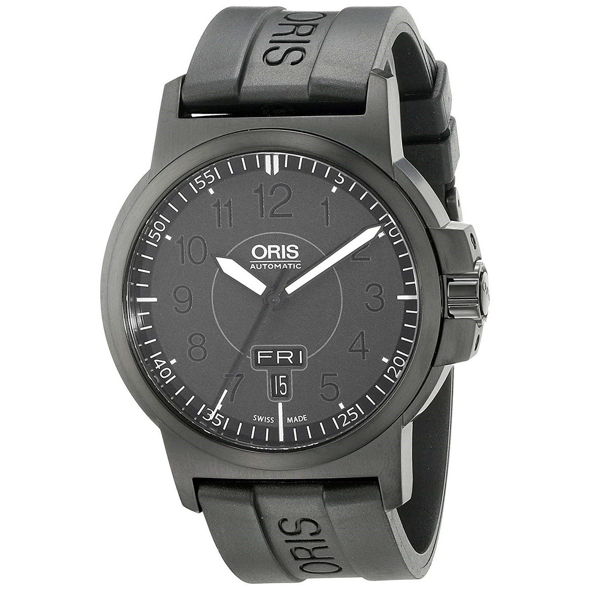 Oris Men&#39;s 73576414764RS BC3 Black Silicone Watch