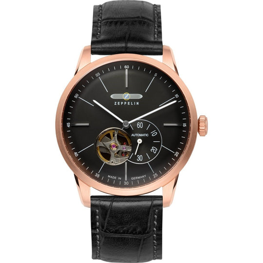Zeppelin Men's 7362-2 Flatline Automatic Black Leather Watch