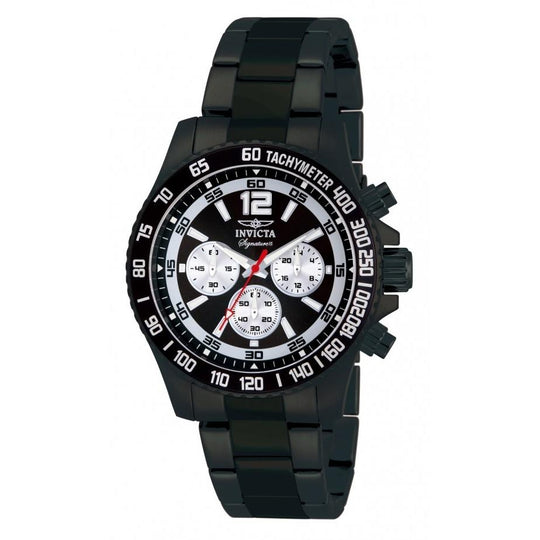 Invicta Men's 7413 Signature Chronograph  Black Stainless Steel Watch