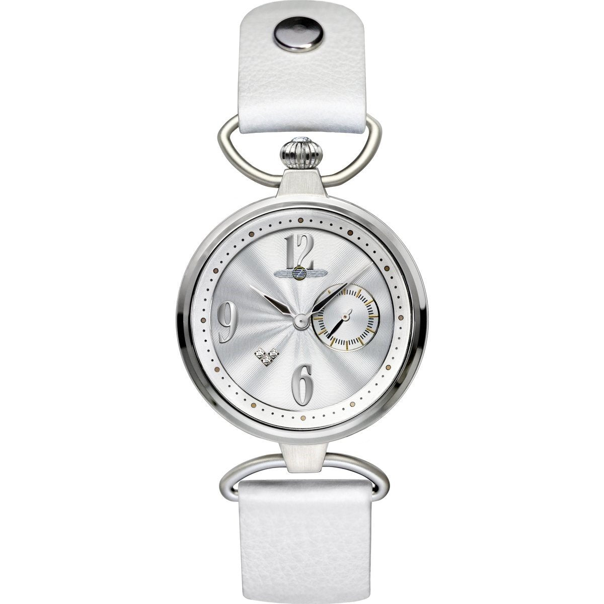 Zeppelin Women&#39;s 7437-1 Princess of the Sky Crystal White Leather Watch