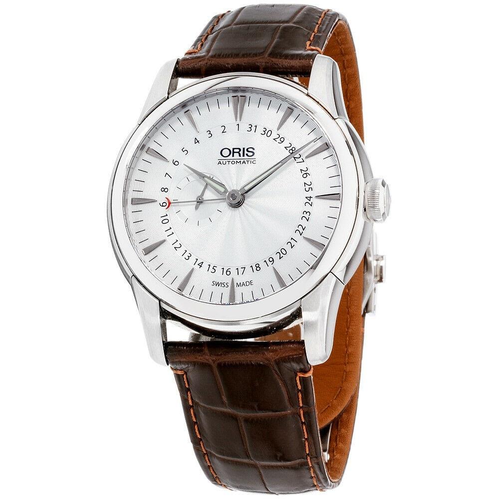 Oris Men&#39;s 74476654051LSBRN Artelier Brown Leather Watch