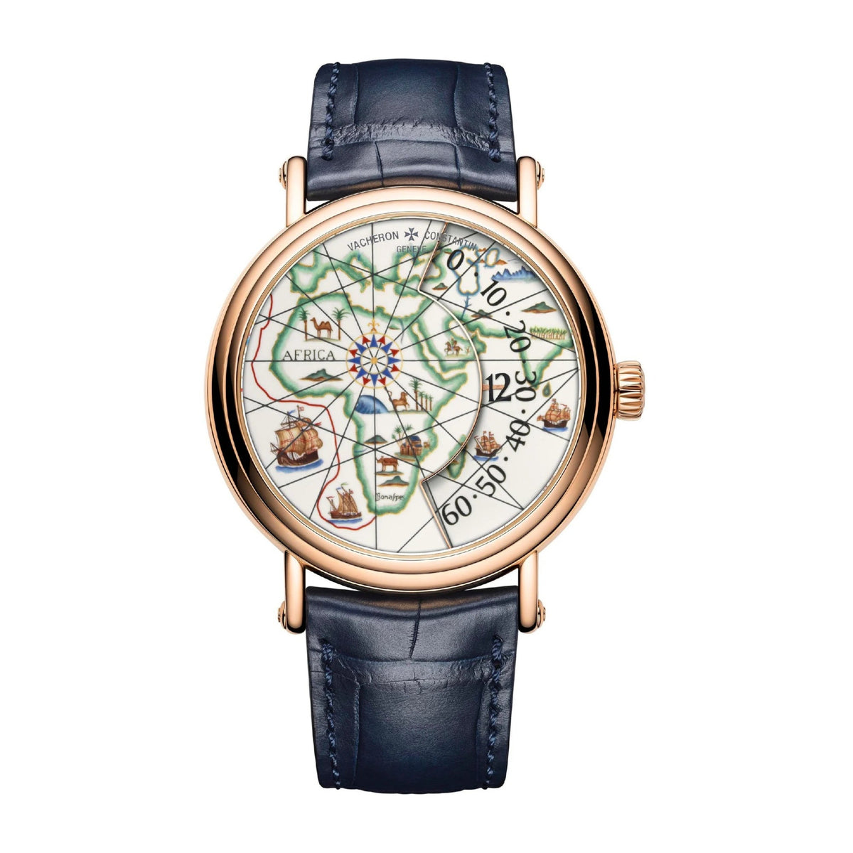 Vacheron Constantin Men's 7500U-000R-B687 Métiers d’Art Tribute to Great Explorers – Bartolomeu Dias Blue Leather Watch