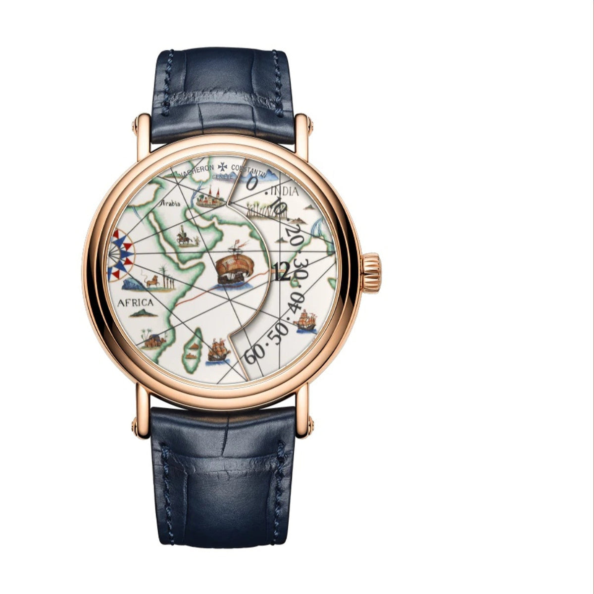 Vacheron Constantin Men's 7500U-000R-B688 Métiers d’Art Tribute to Great Explorers – Bartolomeu Dias Blue Leather Watch
