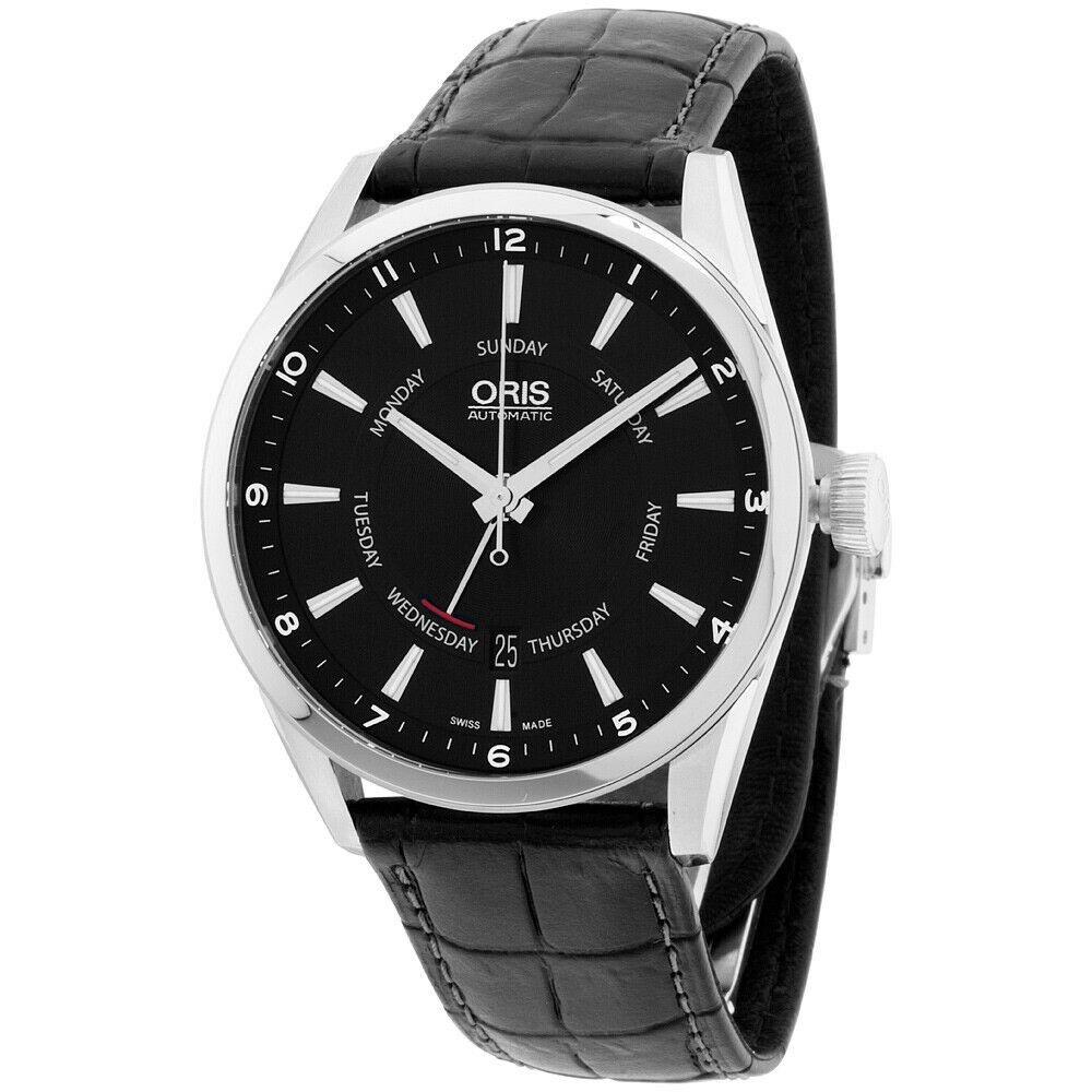 Oris Men&#39;s 75576914054LS Artix Black Leather Watch