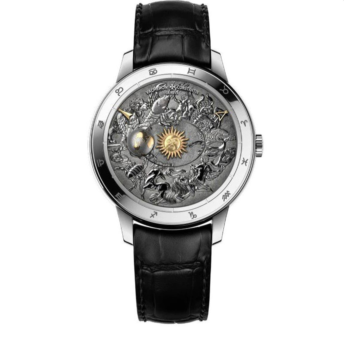 Vacheron Constantin Men's 7600U-000G-B211 Metiers d'Art Copernicus Celestial Spheres Black Leather Watch
