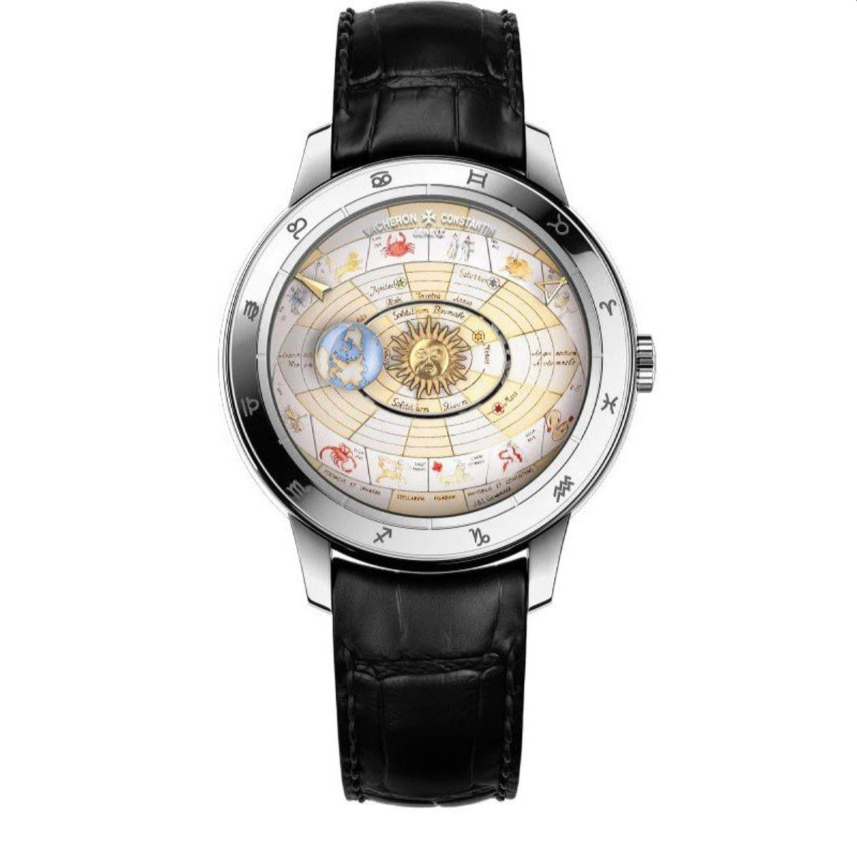 Vacheron Constantin Men's 7600U-000G-B212 Metiers d'Art Copernicus Celestial Spheres Black Leather Watch