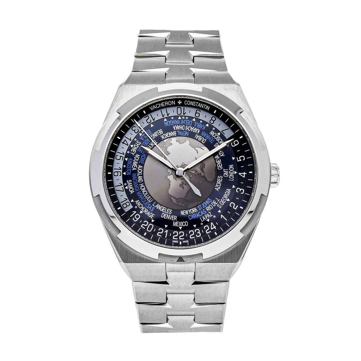 Vacheron Constantin Men's 7700V-110A-B172 Overseas World Time Stainless Steel Watch