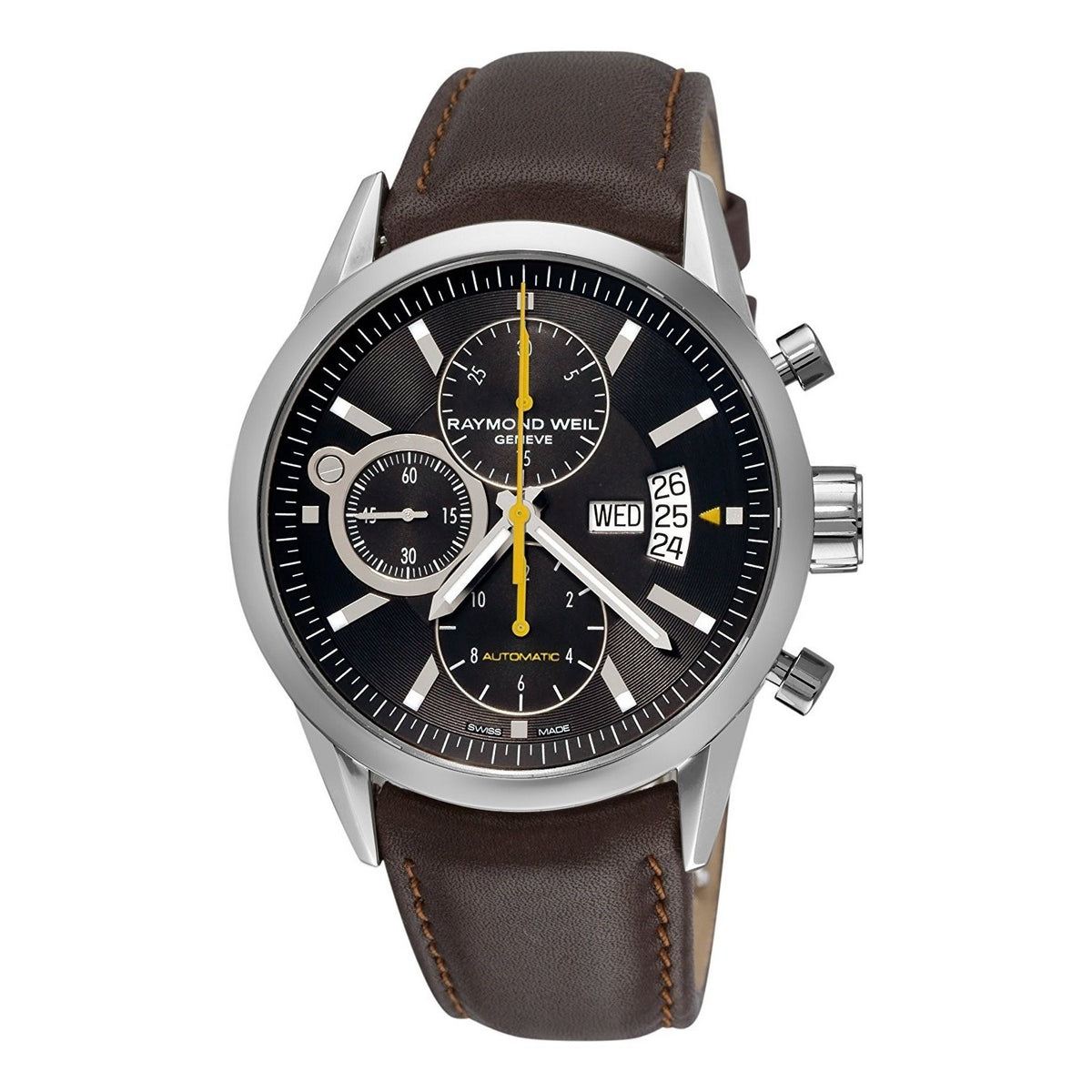 Raymond Weil Men&#39;s 7730-STC-20021 Freelancer Chronograph Automatic Brown Leather Watch