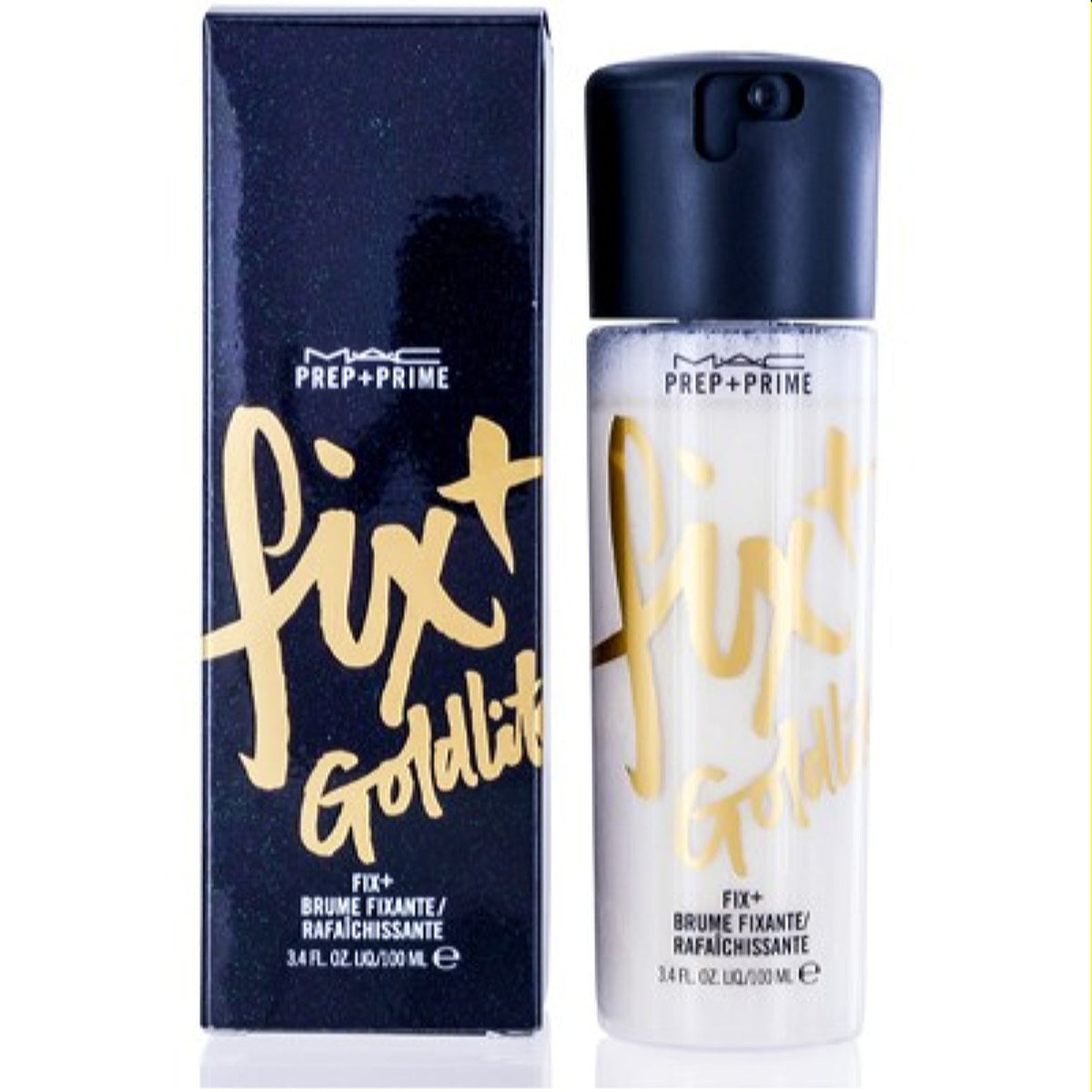 Mac Cosmetics Prep + Prime Fix + (Shimmer) Goldlite 3.4 Oz (100 Ml)  SCA0