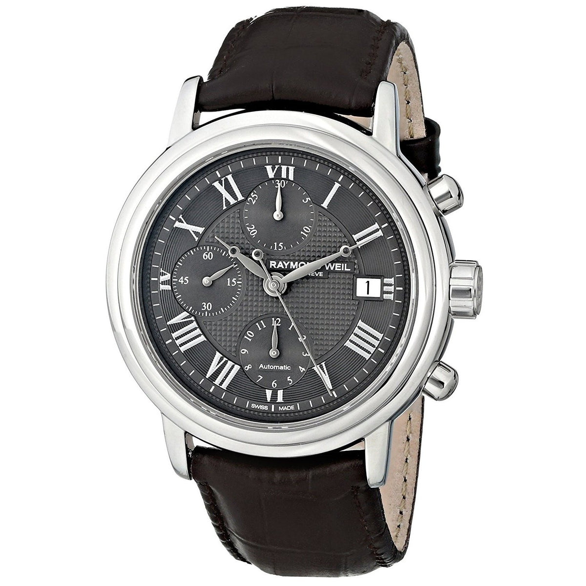 Raymond Weil Men&#39;s 7737-STC-00609 Maestro Chronograph Automatic Brown Leather Watch