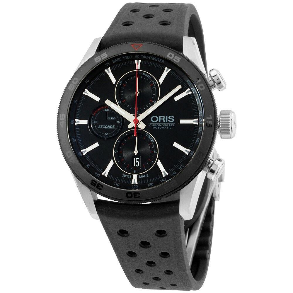 Oris Men's 77476614424RS Artix GT Chronograph Black Silicone Watch