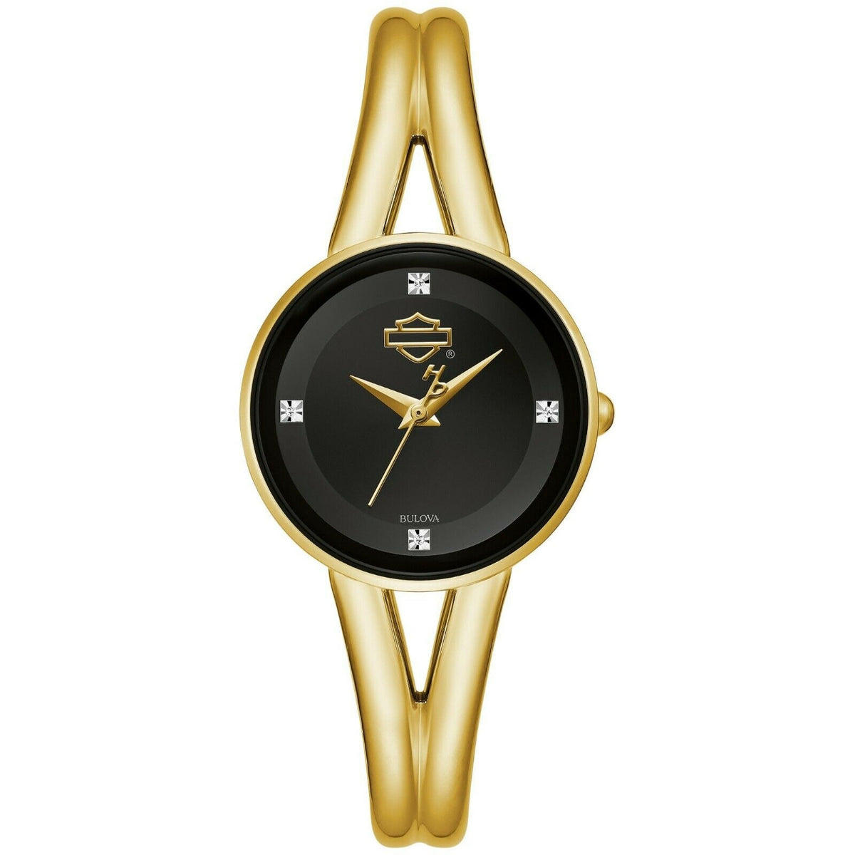 Bulova Harley-Davidson Women&#39;s 77P100 Harley-Davidson Gold-Tone Stainless Steel Watch