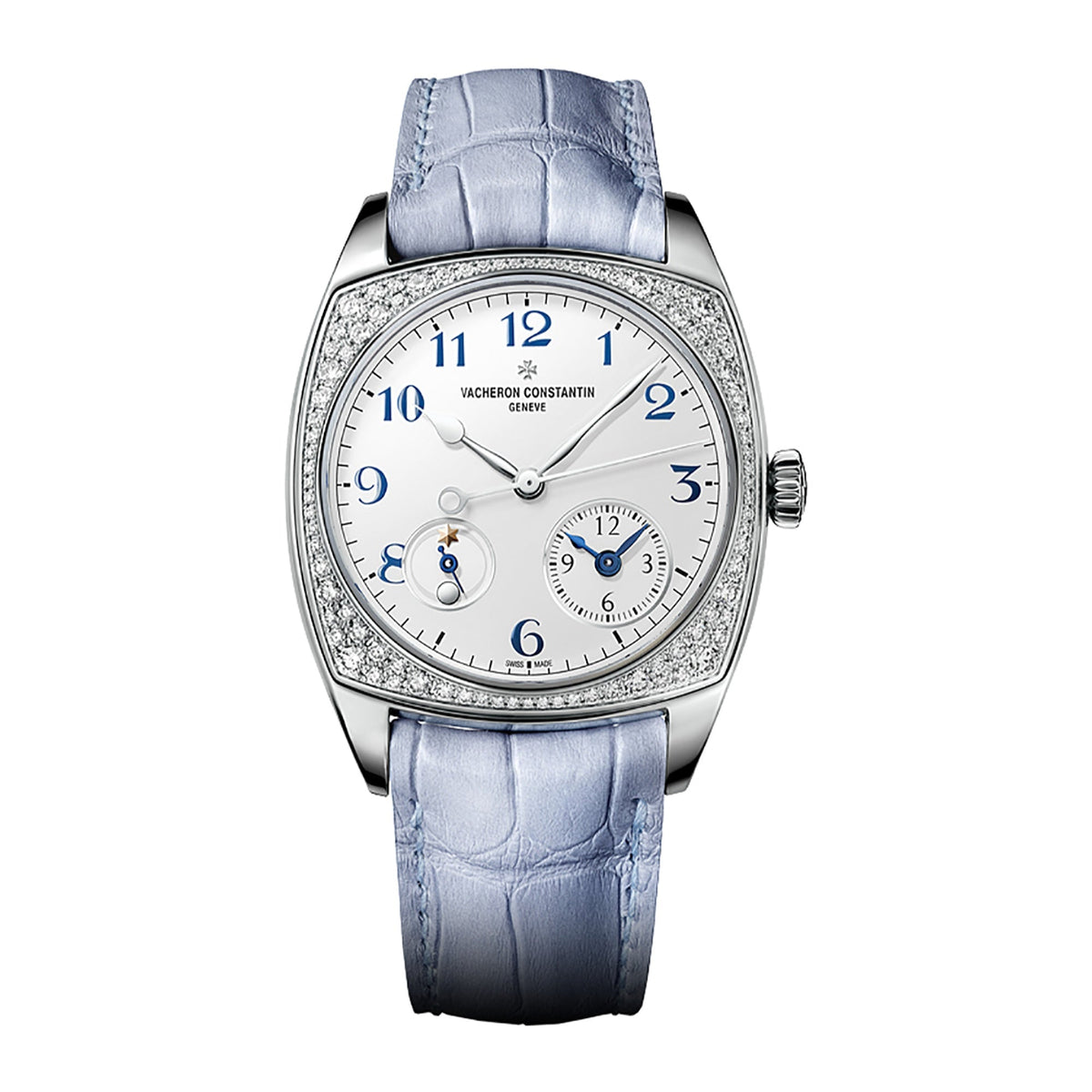 Vacheron Constantin Men's 7805S-000G-B052 Historiques Chronograph Blue Leather Watch