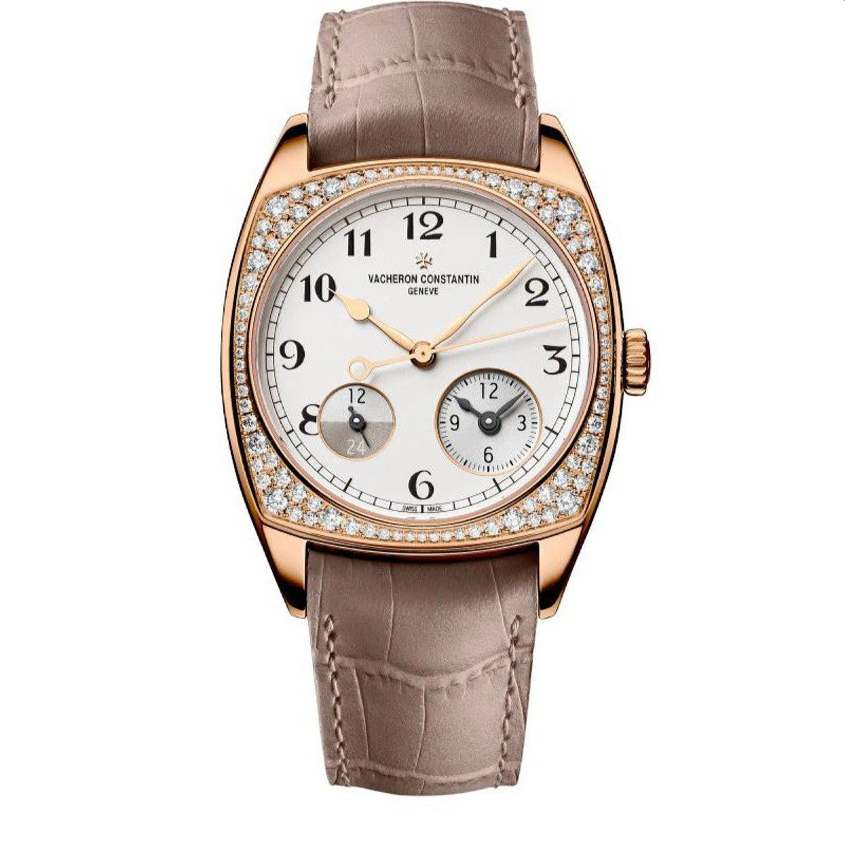 Vacheron Constantin Men's 7805S-000R-B140 Harmony Dual Time Chronograph Grey Leather Watch