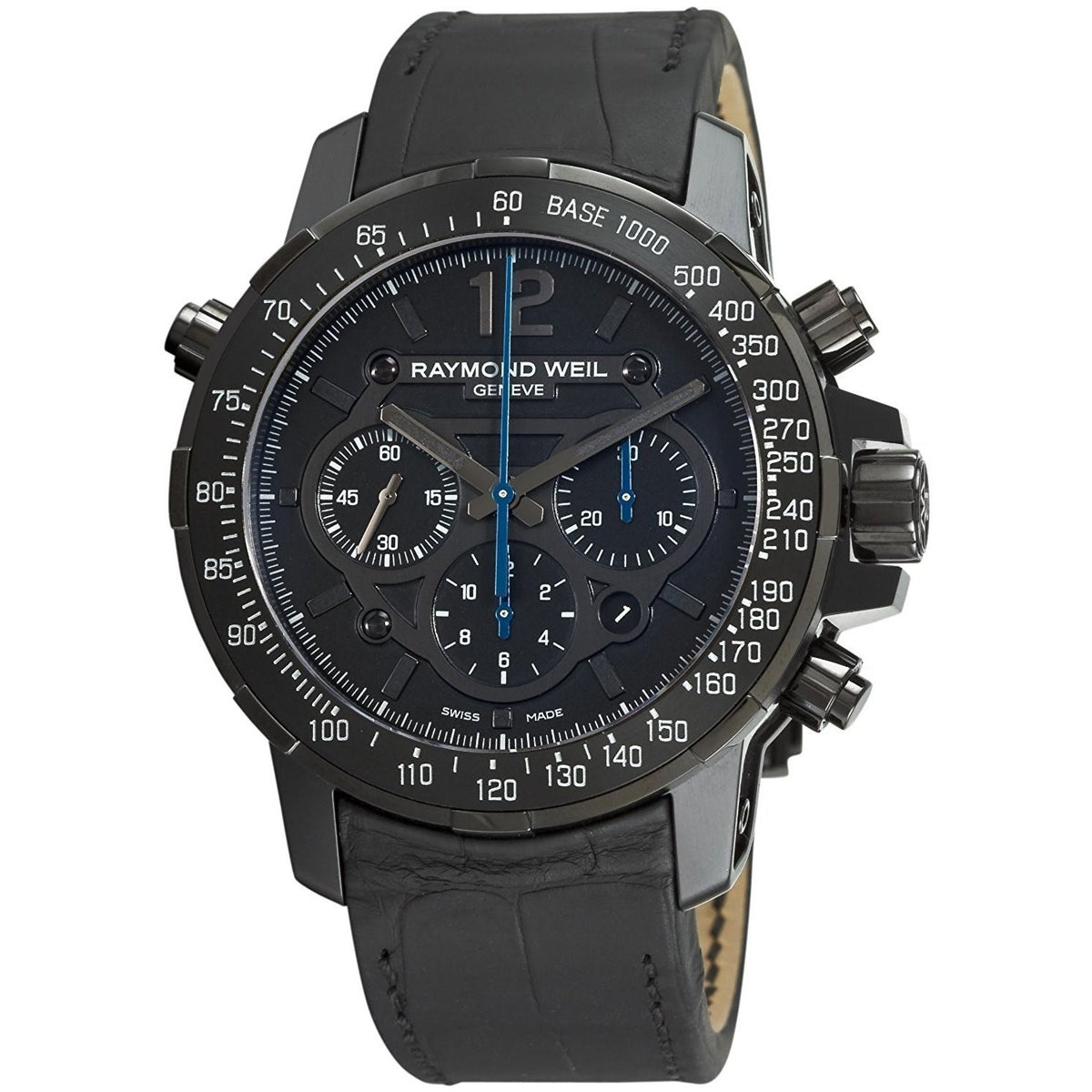 Raymond Weil Men&#39;s 7810-BSF-05207 Nabucco Rivoluzione Chronograph Automatic Black Leather Watch