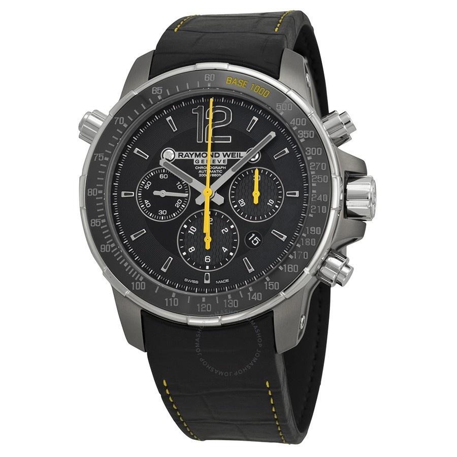 Raymond Weil Men&#39;s 7830-TIR-05207 Nabucco Chronograph Automatic Black Leather Watch