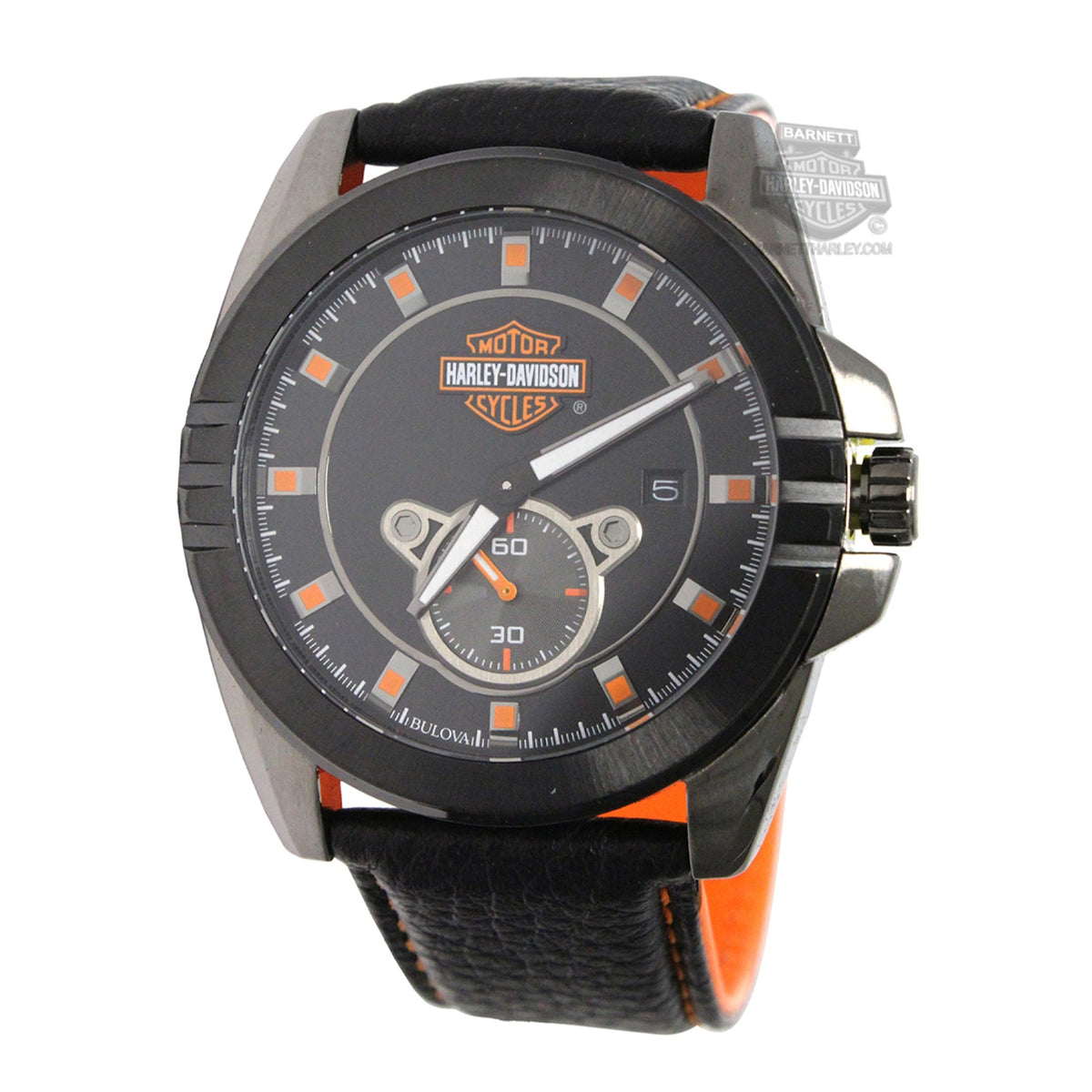 Bulova Harley-Davidson Men's 78B182 Harley-Davidson Black Leather Watch