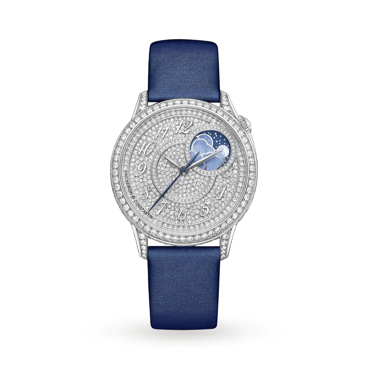 Vacheron Constantin Women's 8006F-000G-B499 Egerie Moonphase Blue Satin Watch