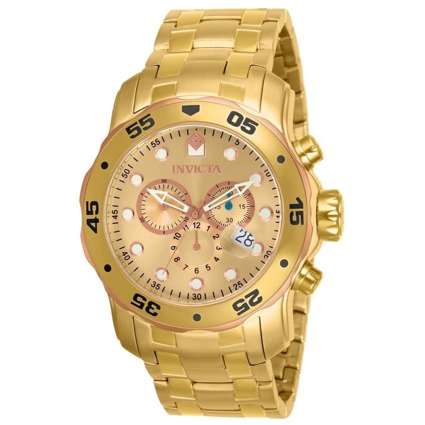 Invicta Men&#39;s 80071 Pro Diver Scuba Gold-Tone Stainless Steel Watch