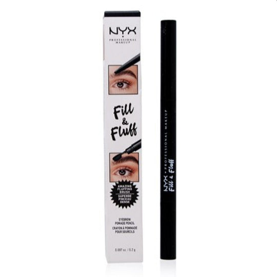 Nyx Fill & Fluff Eyebrow Pomade Pencil (Black) 0.007 Oz (0.2 Ml)