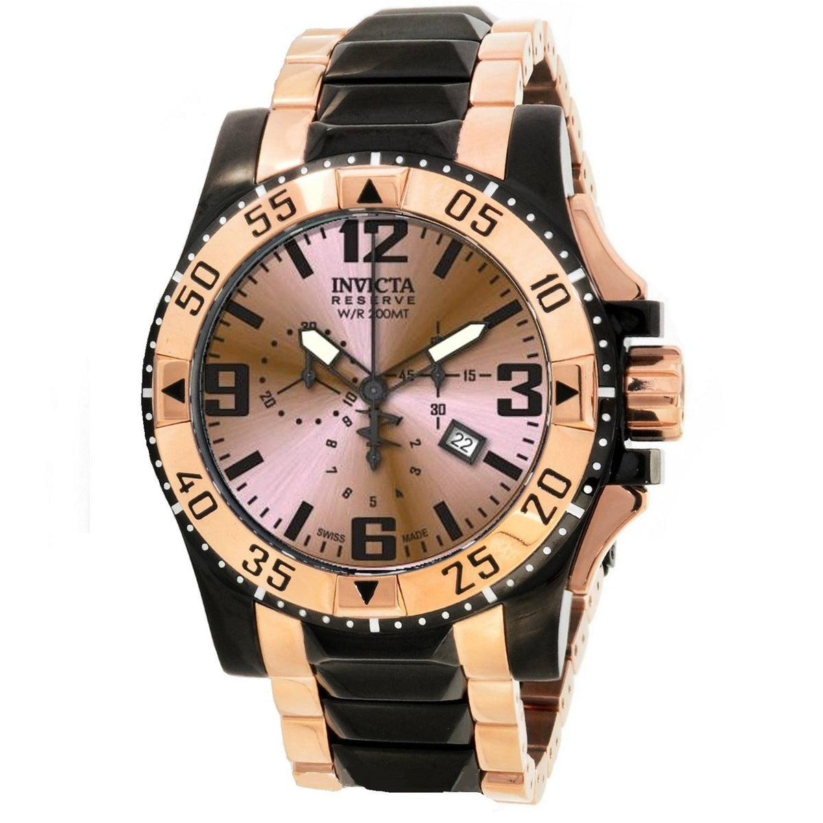 Invicta Men&#39;s 80380 Excursion Chronograph Rose-Tone and Black Stainless Steel Watch